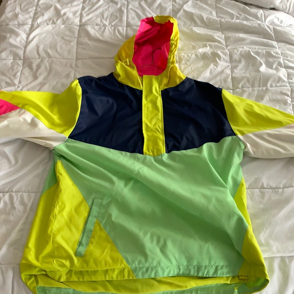 Neon hooded windbreaker